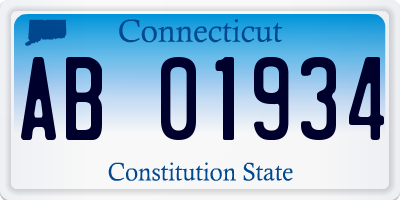 CT license plate AB01934
