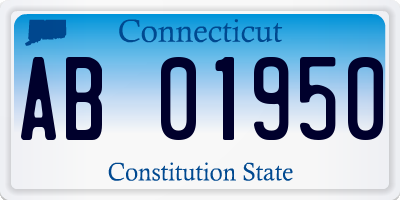 CT license plate AB01950
