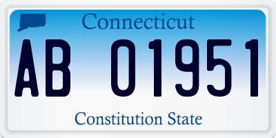 CT license plate AB01951