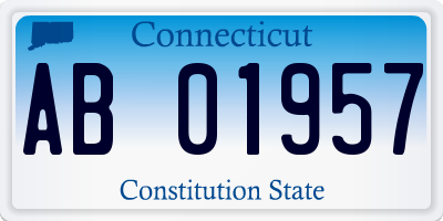 CT license plate AB01957