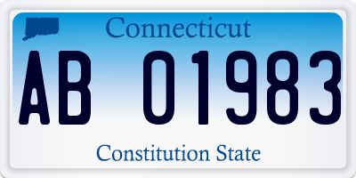 CT license plate AB01983