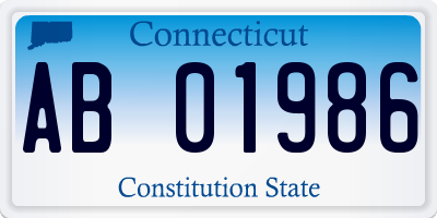 CT license plate AB01986