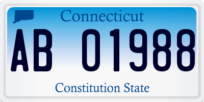 CT license plate AB01988