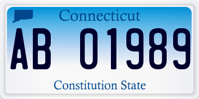 CT license plate AB01989