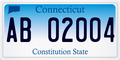 CT license plate AB02004