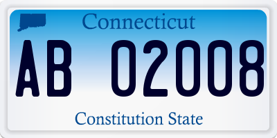 CT license plate AB02008