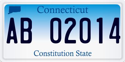 CT license plate AB02014