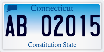 CT license plate AB02015