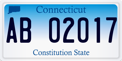 CT license plate AB02017