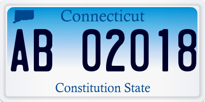 CT license plate AB02018