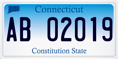 CT license plate AB02019