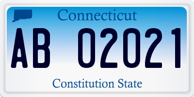 CT license plate AB02021