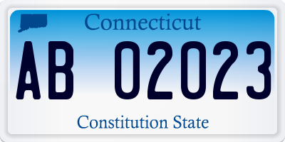 CT license plate AB02023