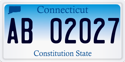 CT license plate AB02027