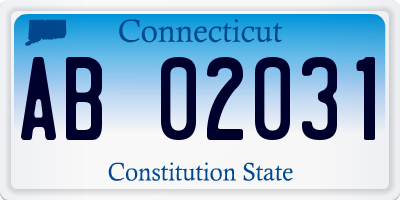 CT license plate AB02031