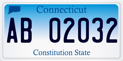 CT license plate AB02032