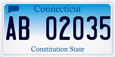 CT license plate AB02035