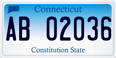 CT license plate AB02036