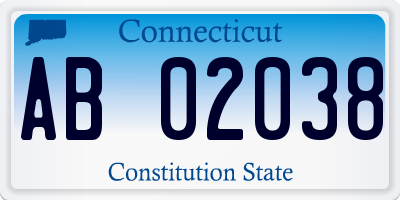 CT license plate AB02038