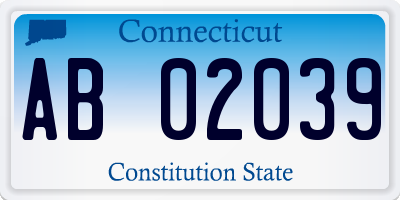 CT license plate AB02039