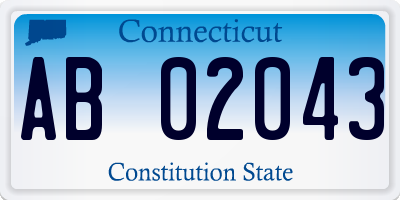 CT license plate AB02043