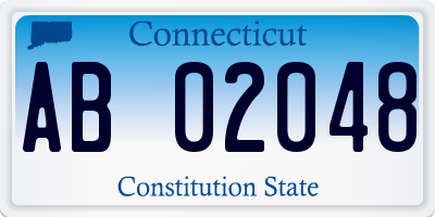 CT license plate AB02048