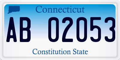 CT license plate AB02053