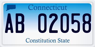 CT license plate AB02058