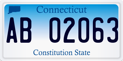 CT license plate AB02063