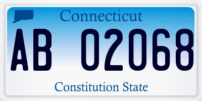 CT license plate AB02068