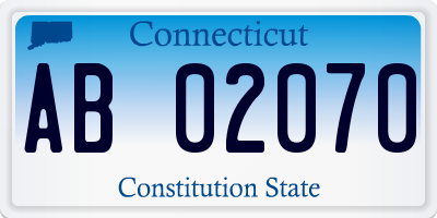 CT license plate AB02070