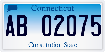 CT license plate AB02075