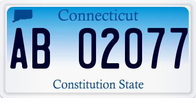 CT license plate AB02077