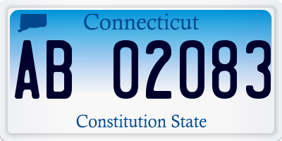 CT license plate AB02083