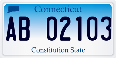 CT license plate AB02103