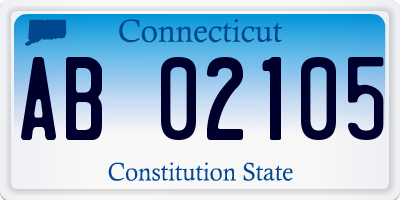 CT license plate AB02105