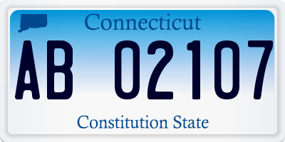 CT license plate AB02107