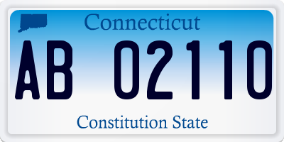 CT license plate AB02110