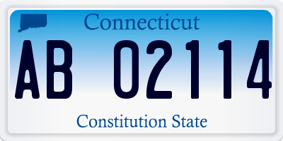 CT license plate AB02114