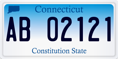 CT license plate AB02121