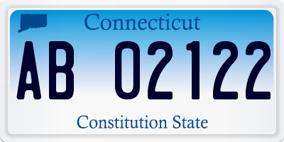 CT license plate AB02122