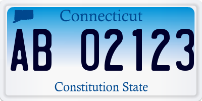 CT license plate AB02123