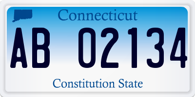 CT license plate AB02134