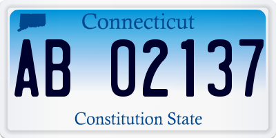 CT license plate AB02137