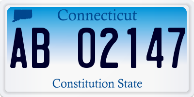 CT license plate AB02147