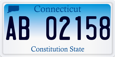 CT license plate AB02158