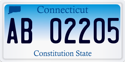 CT license plate AB02205