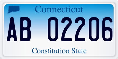 CT license plate AB02206