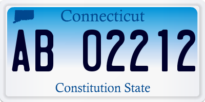 CT license plate AB02212