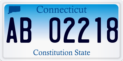 CT license plate AB02218